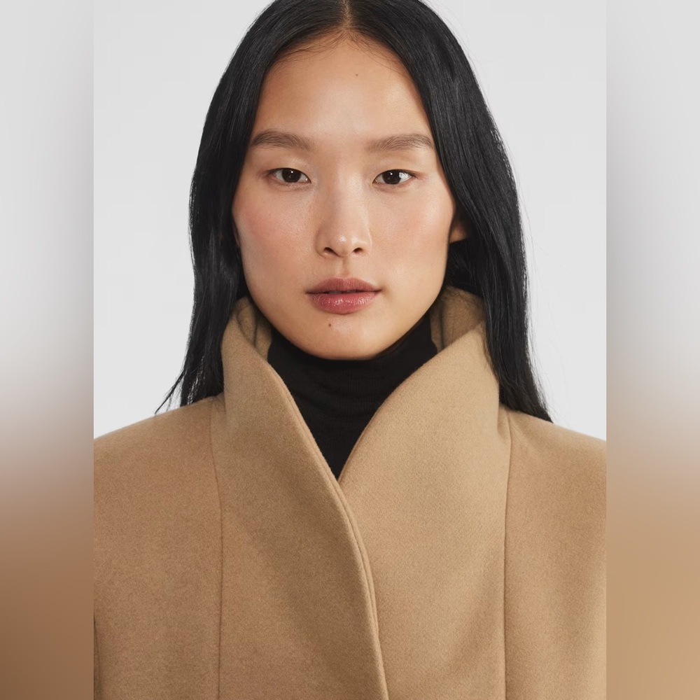 Aritzia Wilfred The Cocoon Long Camel New Elegant Wool Cashmere Coat Size XS - Picture 5 of 17